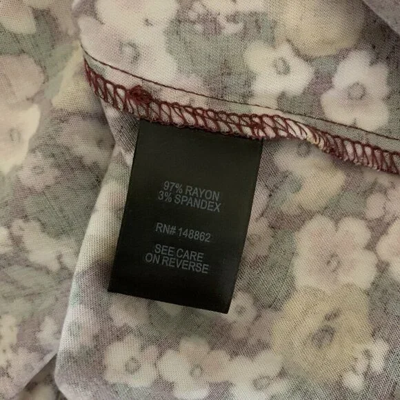 Torrid Floral Babydoll Dress Boho Cottagecore Long Sleeve Pink Purple 2X - Picture 6 of 7